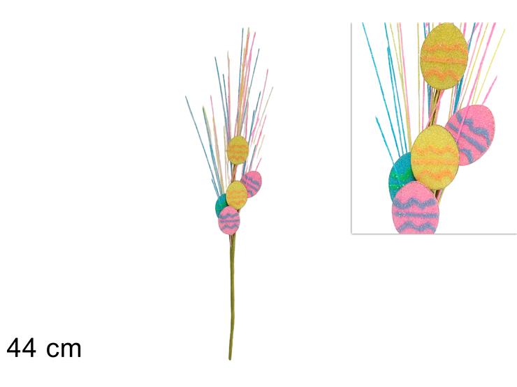 SPILLONE 44 CM C/UOVA COLORATE GLITTERATE A24-0238