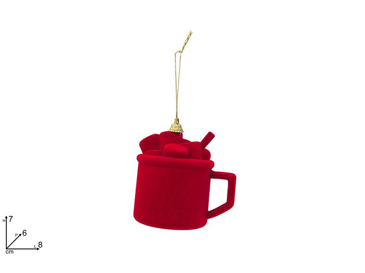 APPENDINO TAZZA NATALIZIA IN VELLUTO ROSSO