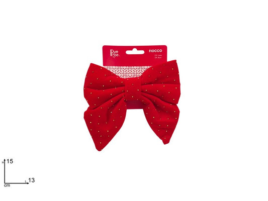 FIOCCO 13X15 CM EFFETTO VELLUTO ROSSO CON APPLICAZIONE