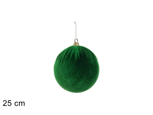 PALLA 25CM IN TESSUTO EFFETTO VELLUTO VERDE
