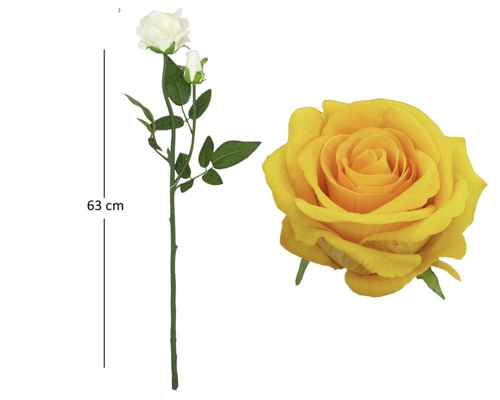 ROSA VELLUTO CON BUD H63CM - YELL