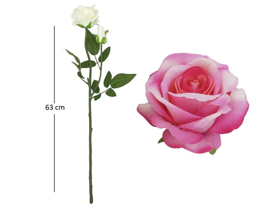 ROSA VELLUTO CON BUD H63CM - DK SM