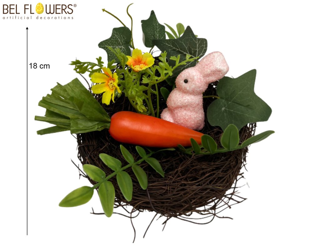 NIDO FIORITO D18CM C/CONIGLIO-CAROTA