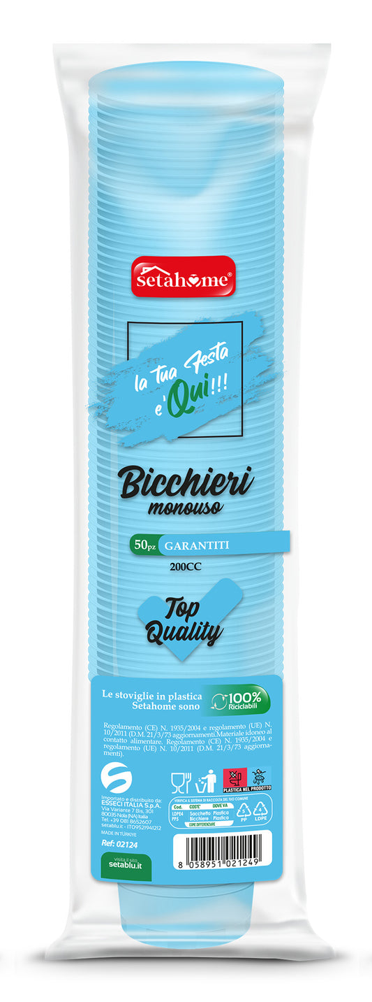 BICCHIERI MONOUSO CELESTI 200CC CF50PZ