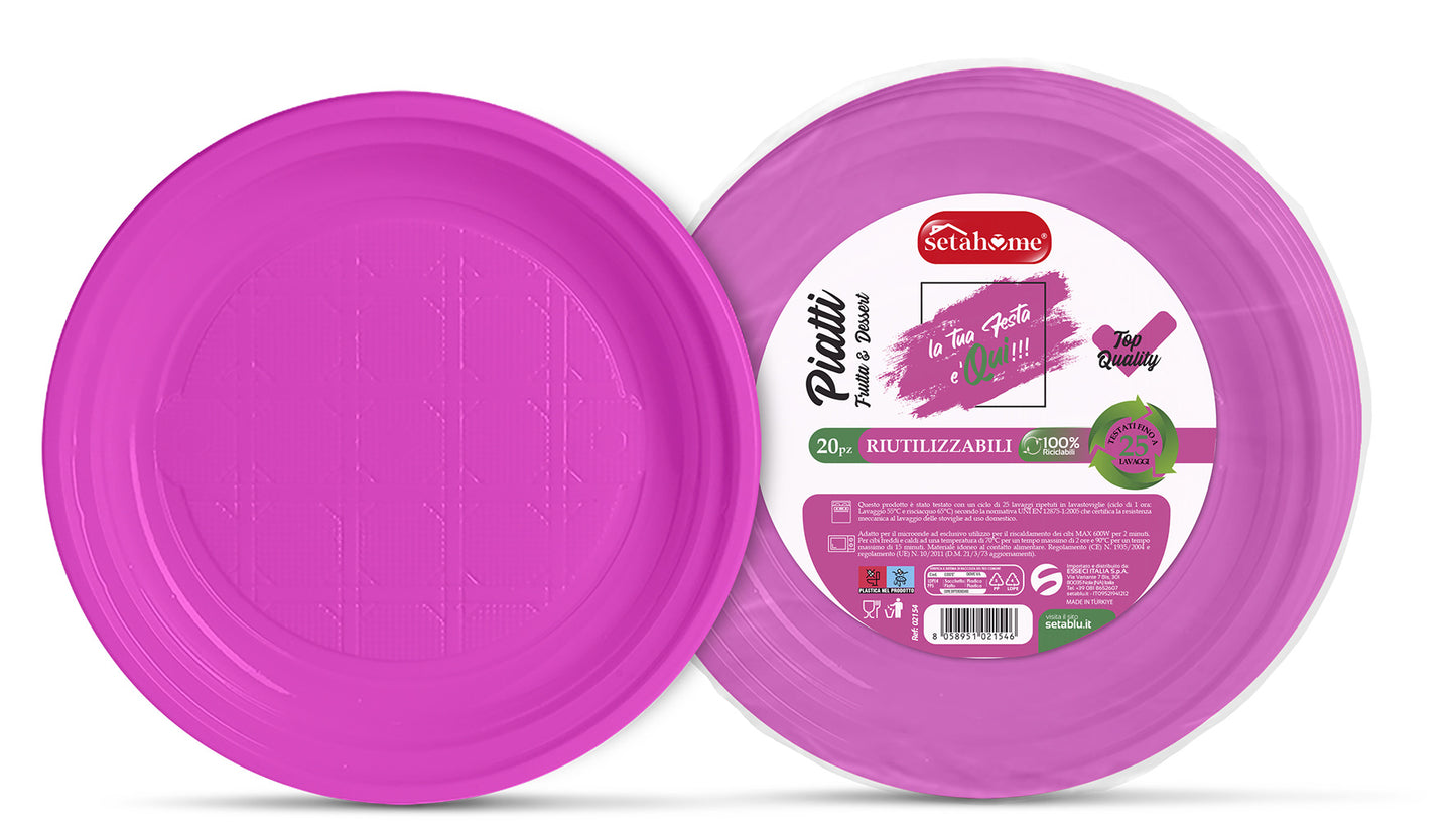 PIATTI DA DOLCE/FRUTTA FUCSIA CF 25PZ
