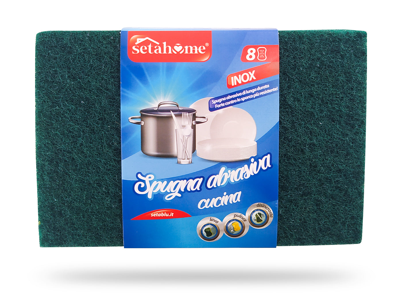 SPUGNETTE ABRASIVE CUCINA - 8PZ 15X10CM