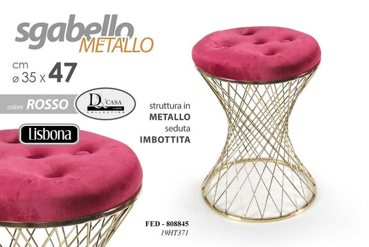 FED/SGABELLO ROSSO 35*35*47CM 19HT371