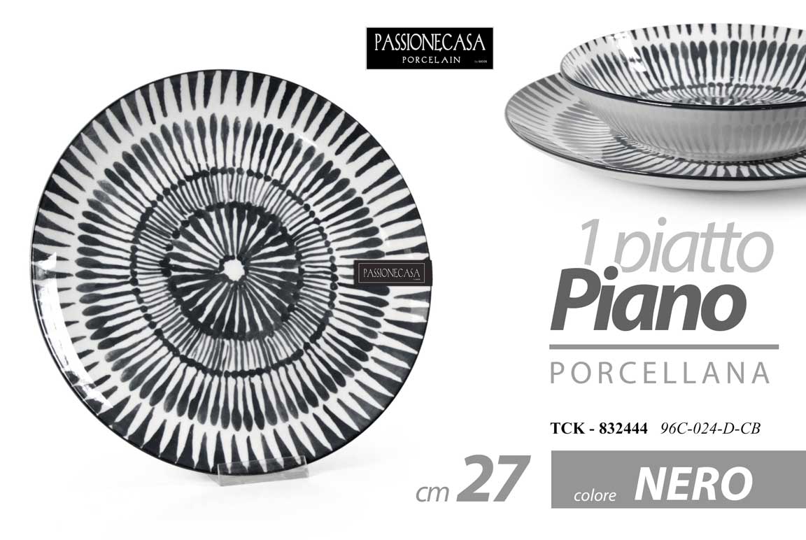 TCK/PIATTO PIANO NERO 27CM 96C-024-D-CB