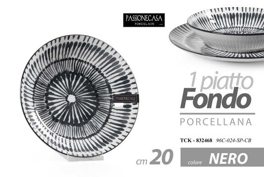 TCK/PIATTO FONDO NERO 20CM 96C-024SP-CB
