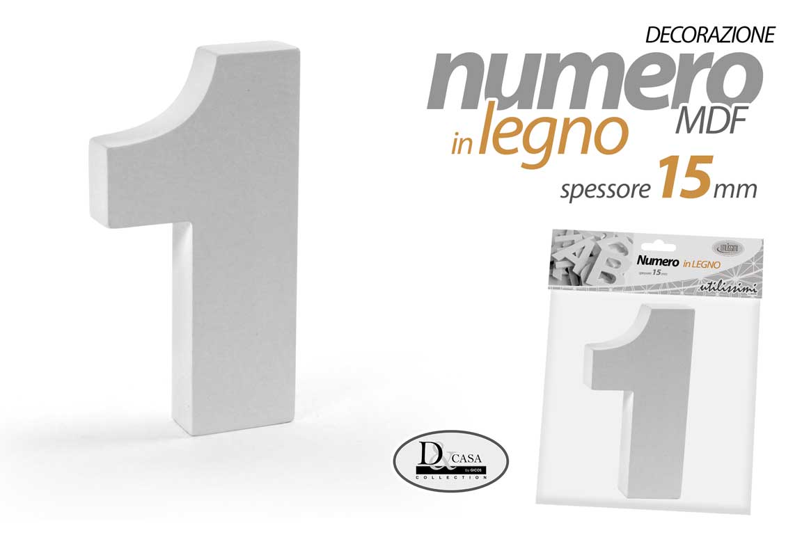 NUMERO 1 MDF 5,2*10*1,5CM