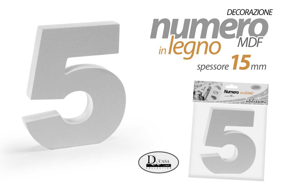 NUMERO 5 MDF 8*10*1,5CM