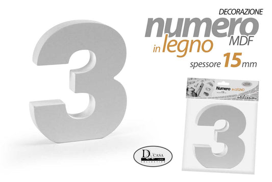NUMERO 3 MDF 12*15*1,5CM