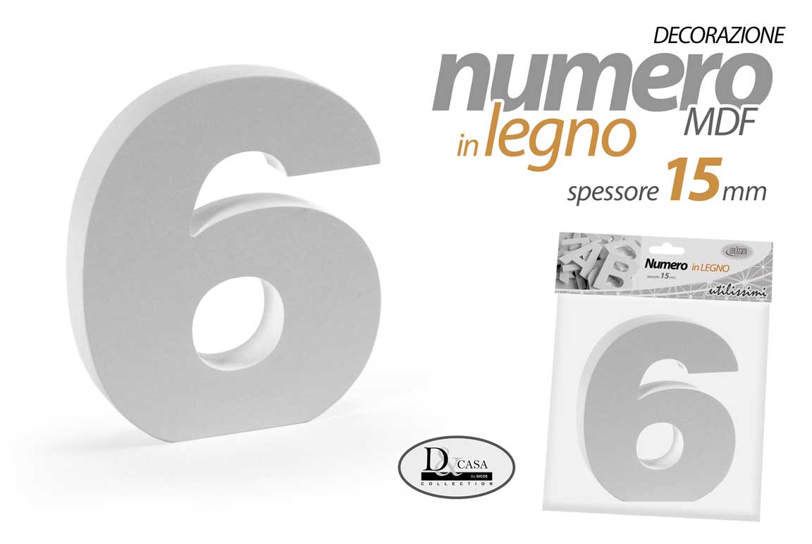 NUMERO 6 MDF 13*15*1,5CM