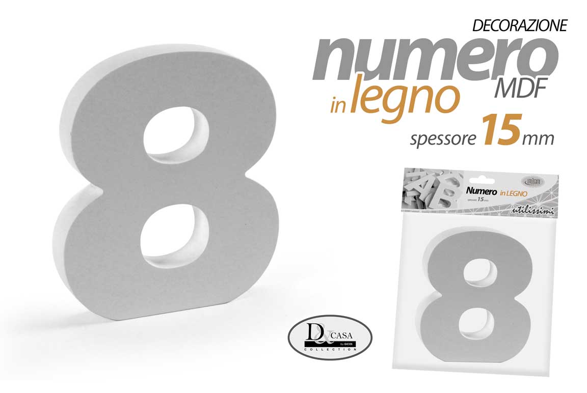 NUMERO 8 MDF 13*15*1,5CM