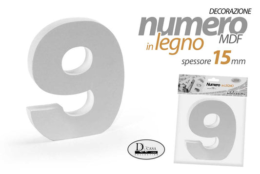 NUMERO 9 MDF 13*15*1.5CM