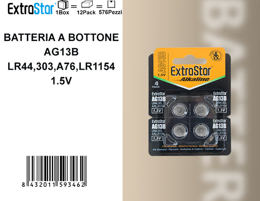 PILA A BOTTONE QTA/576 AG13 PLIST 4 PZ