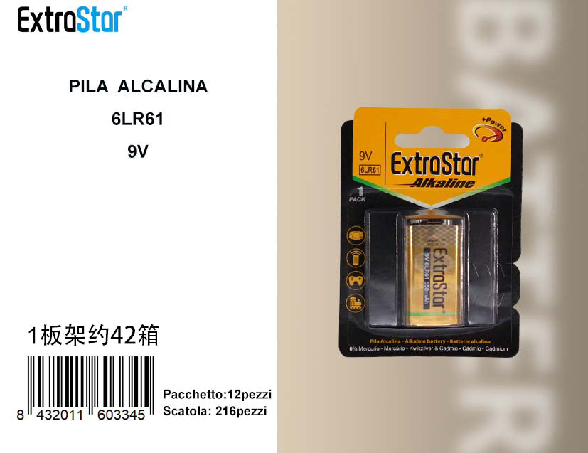 PILA ALCALINA 9V BLISTER(1UN)