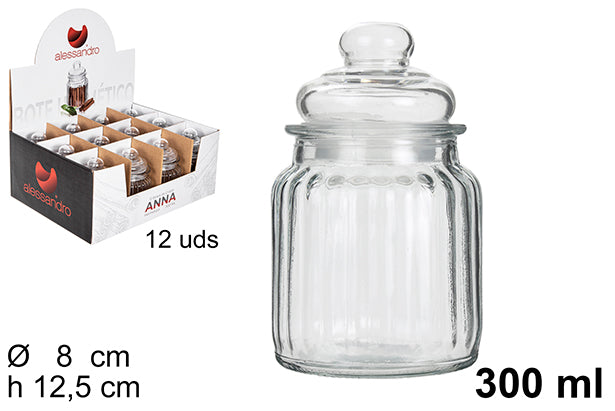 BARATTOLO DI VETRO ERMETICO ANNA 300ML
