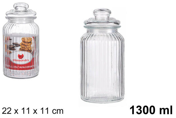 BARATTOLO DI VETRO CON COPERCHIO ERMETICO 1.3L