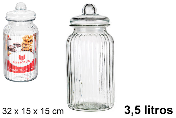 BARATTOLO DI VETRO CON COPERCHIO 3,5L