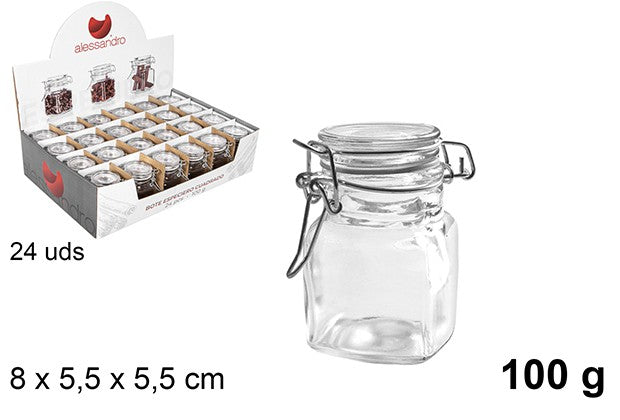 PORTASPEZIE QUADRATO IN VETRO 100GR