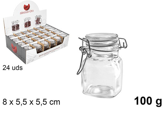 PORTASPEZIE QUADRATO IN VETRO 100GR