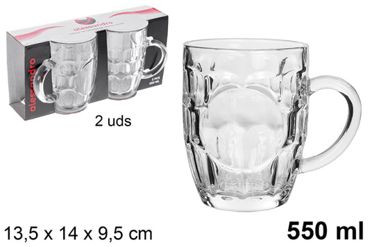 PACK 2 SERBATOI DI BIRRA IN VETRO DA 550 ML