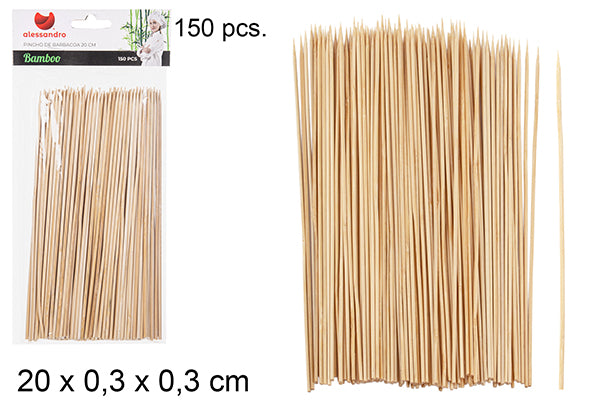 150 SPIEDINI PER BARBECUE IN BAMBU 20 CM