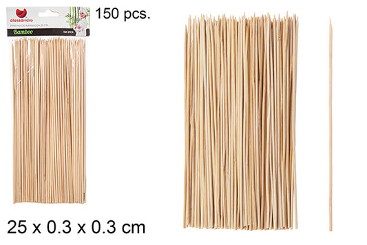 150 SPIEDINI PER BARBECUE IN BAMBU 25 CM