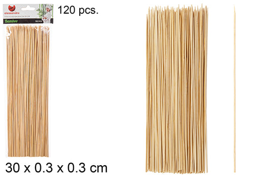 120 SPIEDINI PER BARBECUE IN BAMBU 30 CM