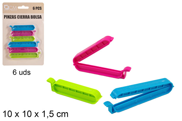 PACK 6 CLIPS CHIUSURA BORSA