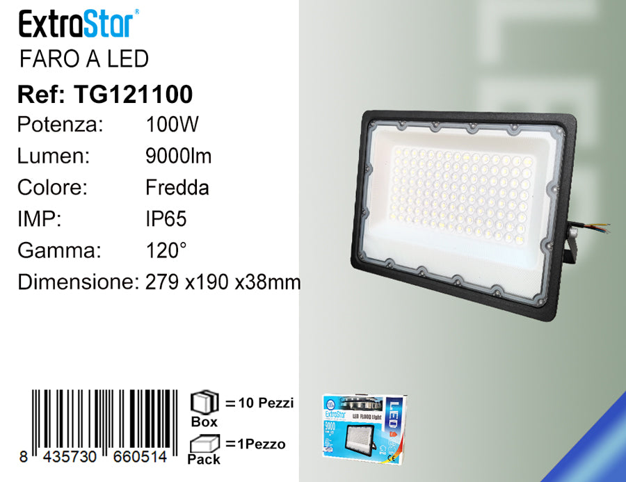 FARO A LED 100W 9000LM 6500K