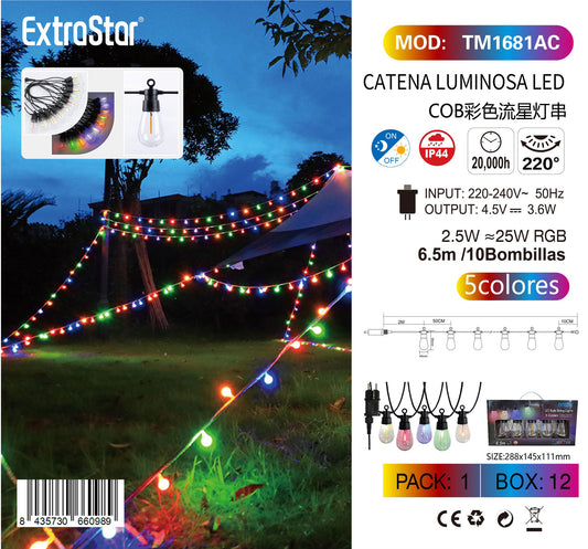 CATENA LUMINOSA LED 6.5M RGB IP44 QTA/12