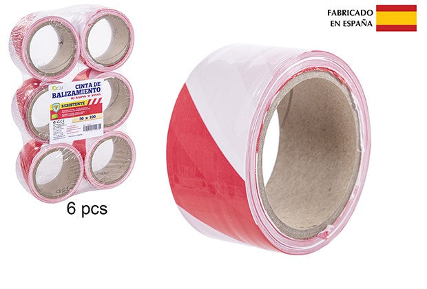NASTRO SEGNALETICO ROSSO/BIANCO 50X100