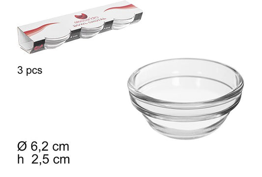 PACK 3 CIOTOLE DI VETRO 6 CM