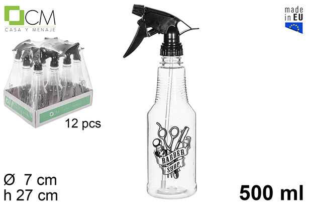 SPRUZZATORE DI PLASTICA NERO BARBER SHOP 500ML