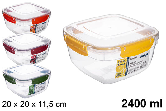 LUNCH BOX QUADRATO ERMETICO IN PLASTICA 2.400 ML