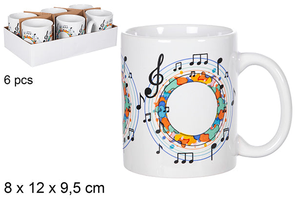 Tazza decorata con musica