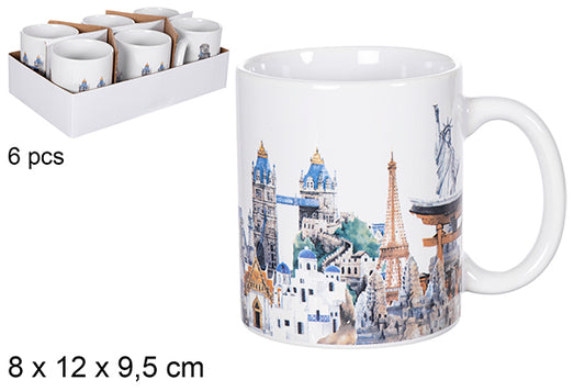 Tazza decorata con monumenti