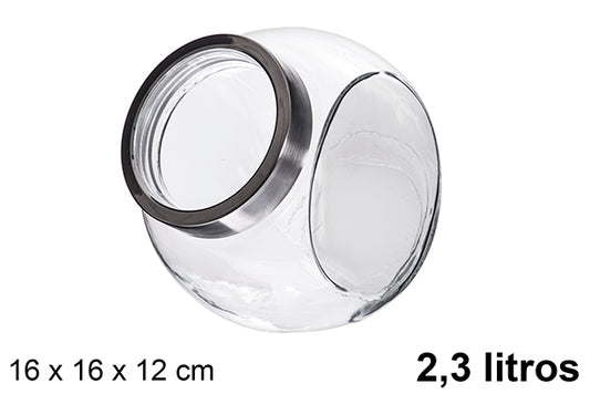 BARATTOLO DI VETRO CON COPERCHIO TRASPARENTE 2,3 L.