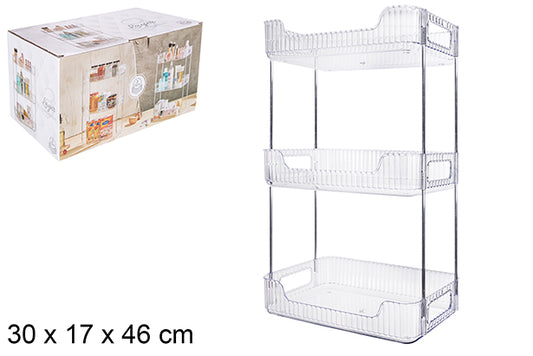 Organizer 3 ripiani bianco 30x17x46 cm