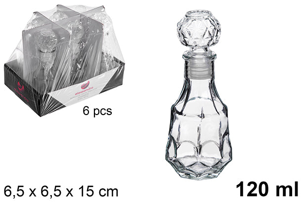 BOTTIGLIA DI VETRO PER LIQUORI DIAMANTE 120 ML