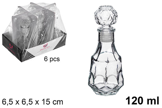 BOTTIGLIA DI VETRO PER LIQUORI DIAMANTE 120 ML