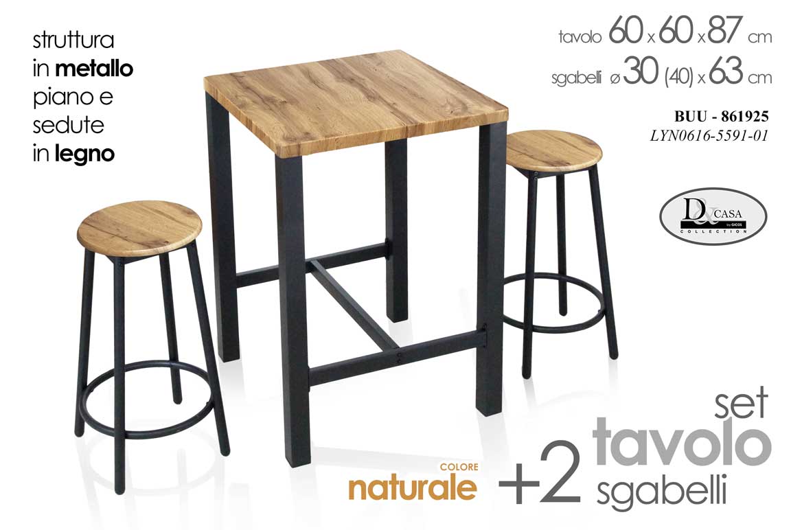 BUU/TAVOLO C/2 SGAB LYN0616-5591-01