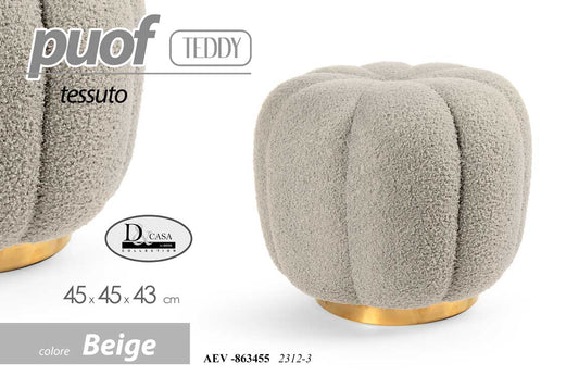 AEV/POUF TEDDY BEI 45*45*43CM 2312-3