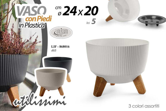 VASO PLAST 5L ASS 24*24*20CM