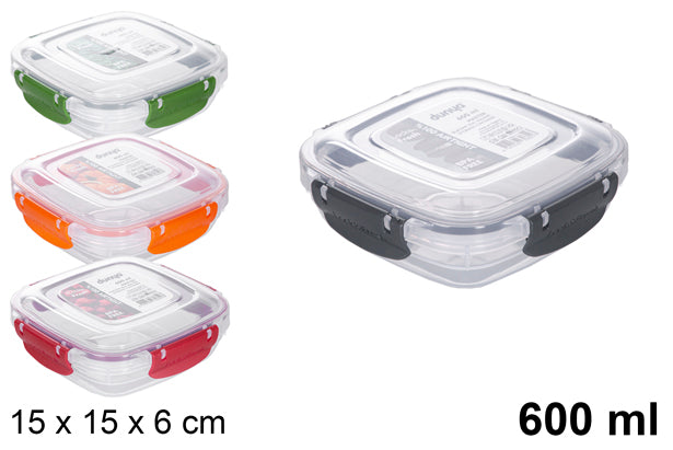LUNCH BOX ERMETICO QUADRATO IN PLASTICA 600 ML
