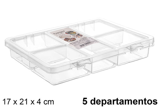 Organizzatore di plastica 5 scomparti