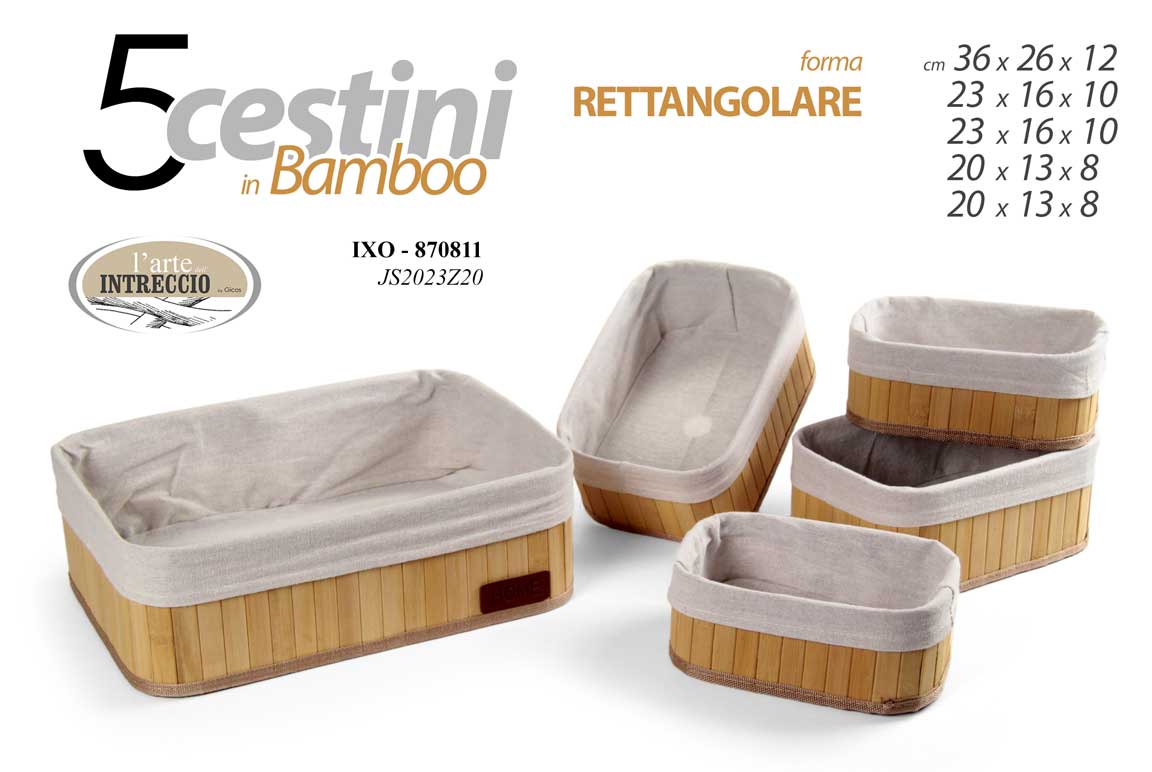 5 CESTINI BAMBOO