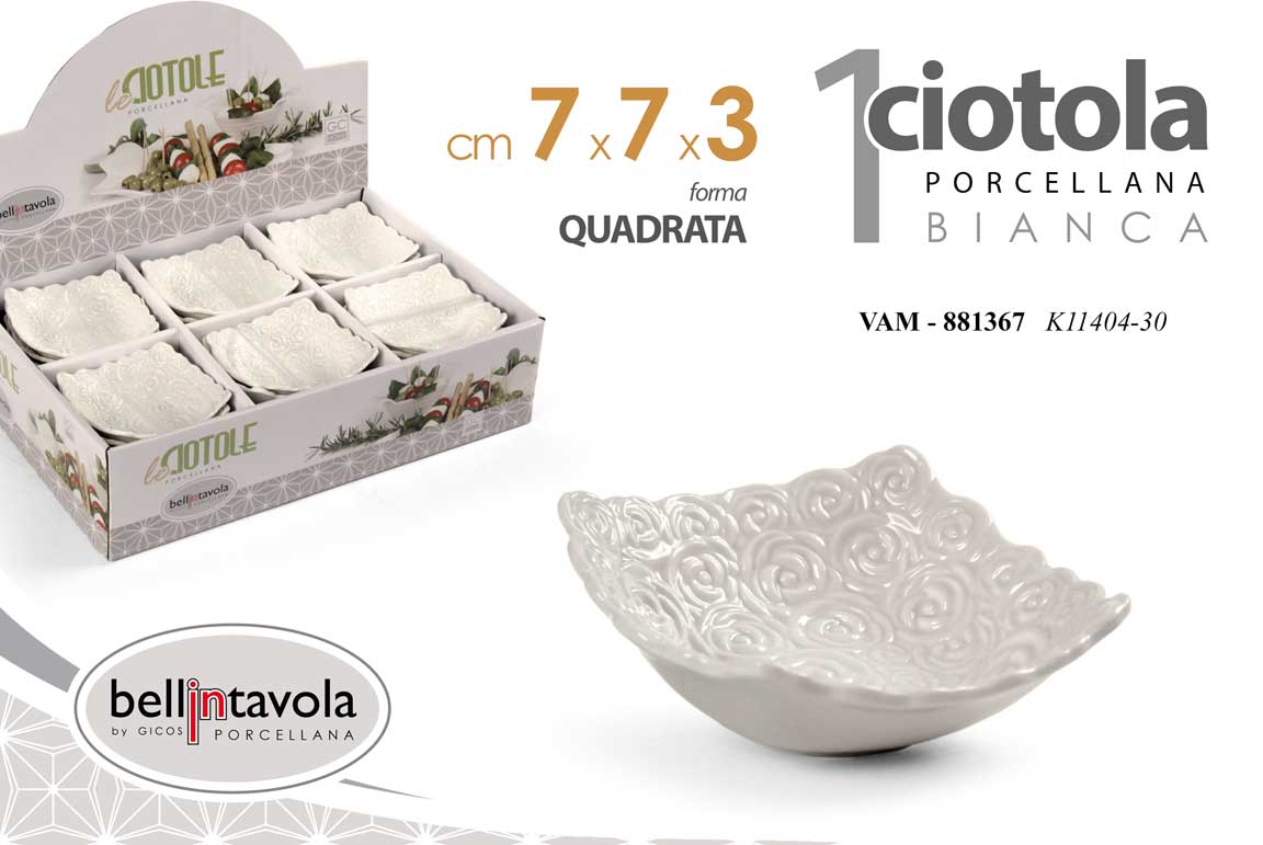 CIOTOLA QTA BIA PORC 7*3CM